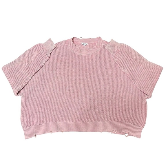 Pistola Eva Distressed Cotton Shaker Stitch Crewneck Sweater Size XL - Picture 5 of 13